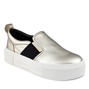 Kendall + Kylie Women's Tenley Platform Fashion Sneakers Gold Leather